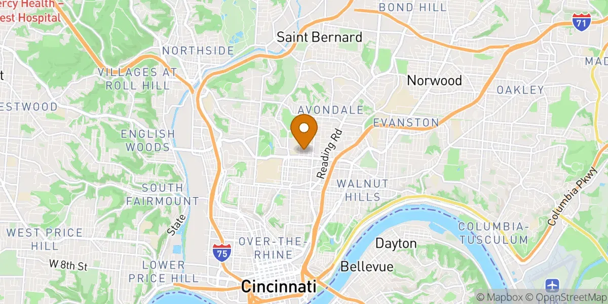 neighborhood map in Cincinnati, OH